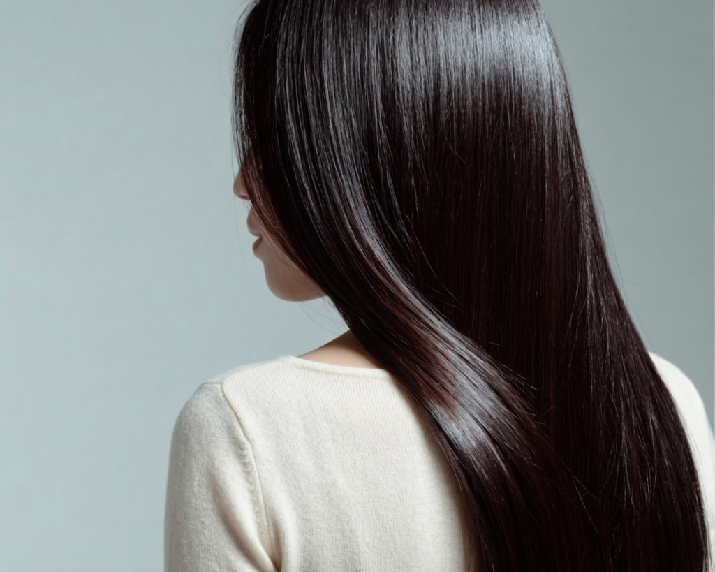 Ti-po（ティーポ）のトリートメント｜ツヤのある美しいストレートヘアのクローズアップ